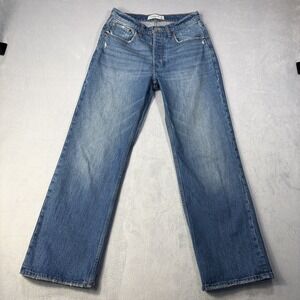 Abercrombite & fitch the 90's baggy low rise jeans women's size 25/0 blue denim
